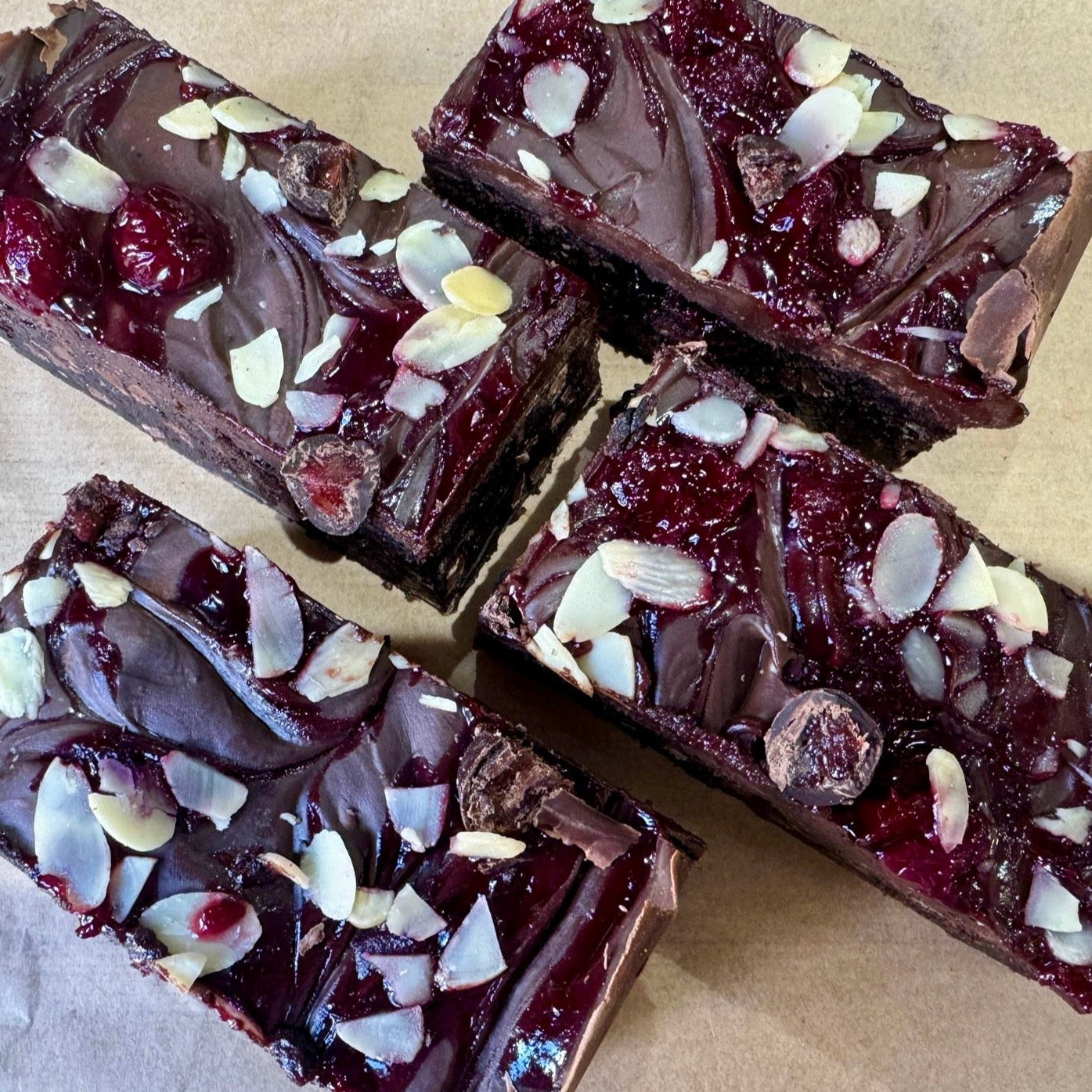 Cherry and Almond Gluten Free Brownie