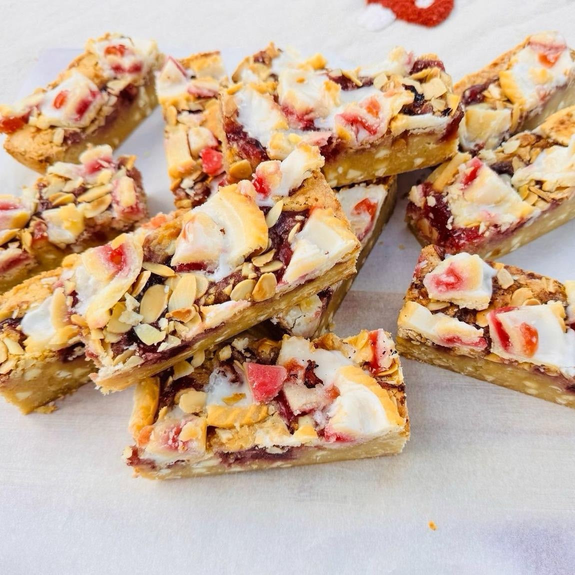 Gluten Free Cherry Bakewell Blondie