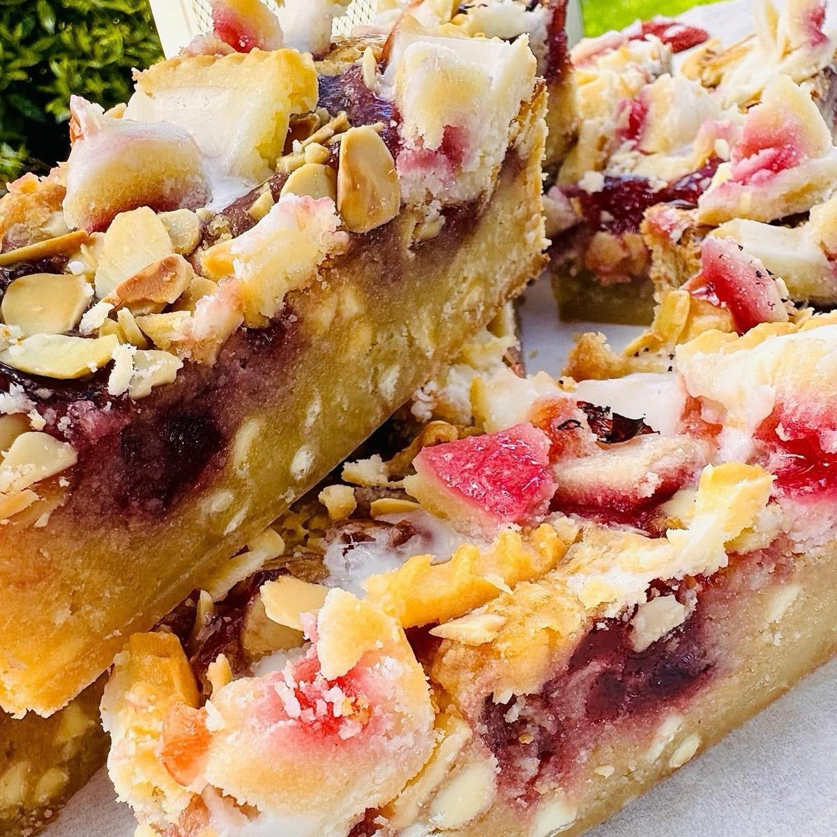 Gluten Free Cherry Bakewell Blondie