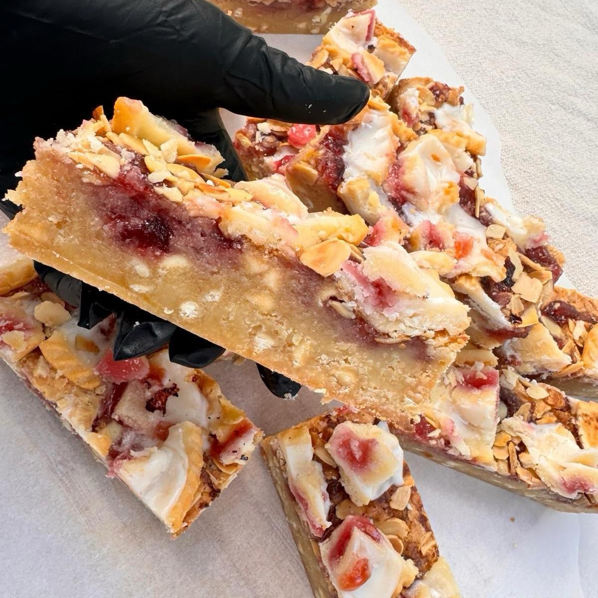 Gluten Free Cherry Bakewell Blondie